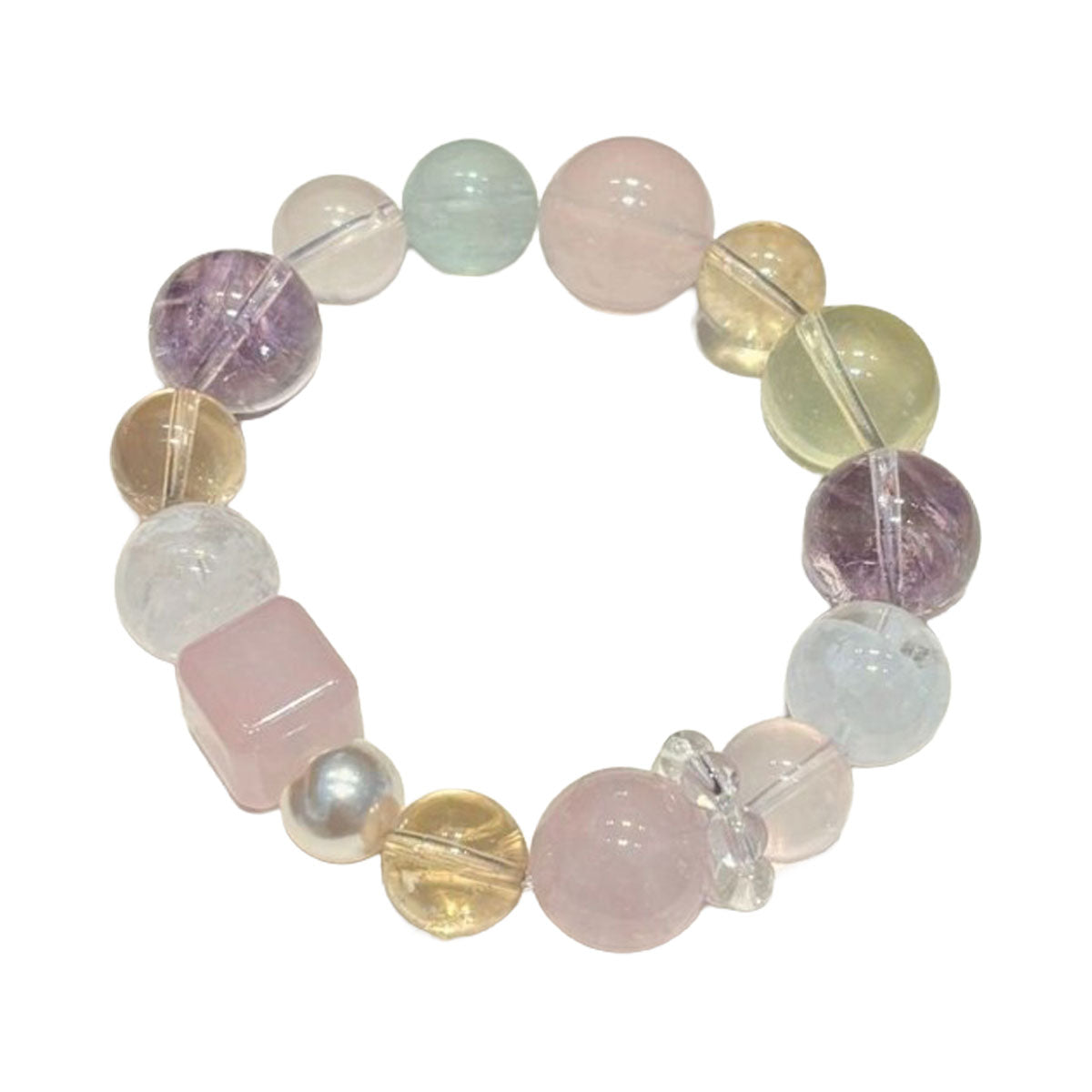 Pastel Bliss Multi-Stone Crystal Bracelet | Rose Quartz Citrine Amethyst Emotional Healing Jewelry