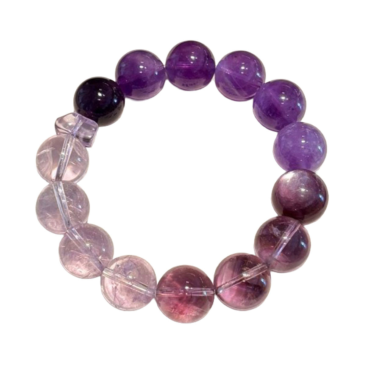 Violet Calm Spiritual Bracelet | Amethyst & Purple Lepidolite Anxiety Relief Healing Crystal Jewelry