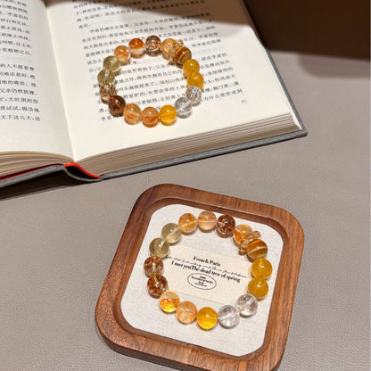 Manifestation & Wealth Crystal Bracelet | Yellow Quartz, Fluorite & Clear Quartz