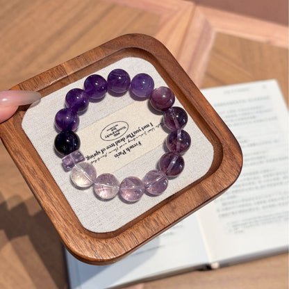 Violet Calm Spiritual Bracelet | Amethyst & Purple Lepidolite Anxiety Relief Healing Crystal Jewelry