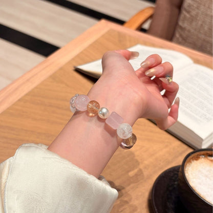 Pastel Bliss Multi-Stone Crystal Bracelet | Rose Quartz Citrine Amethyst Emotional Healing Jewelry