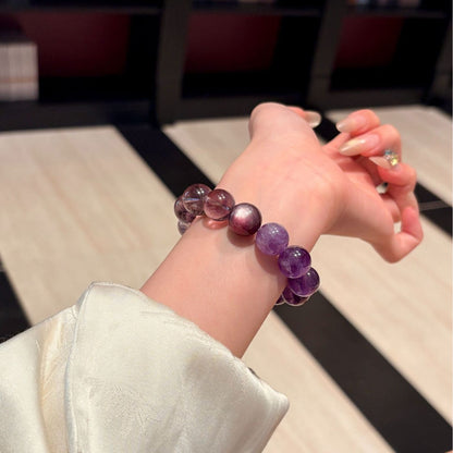 Violet Calm Spiritual Bracelet | Amethyst & Purple Lepidolite Anxiety Relief Healing Crystal Jewelry