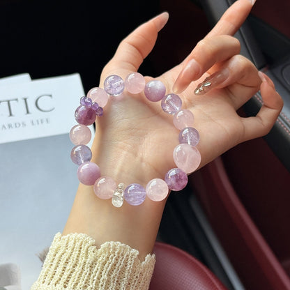 Serene Love Crystal Bracelet | Natural Amethyst Rose Quartz Kunzite Healing Bracelet for Self-Love & Calm