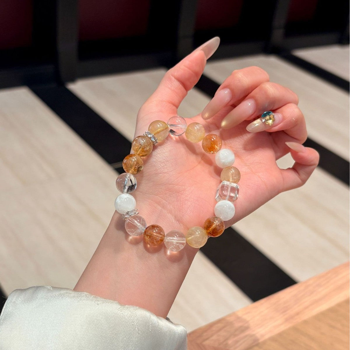 Sunlit Abundance Crystal Bracelet | Golden Rutilated Quartz & Citrine Wealth Manifestation Healing Jewelry