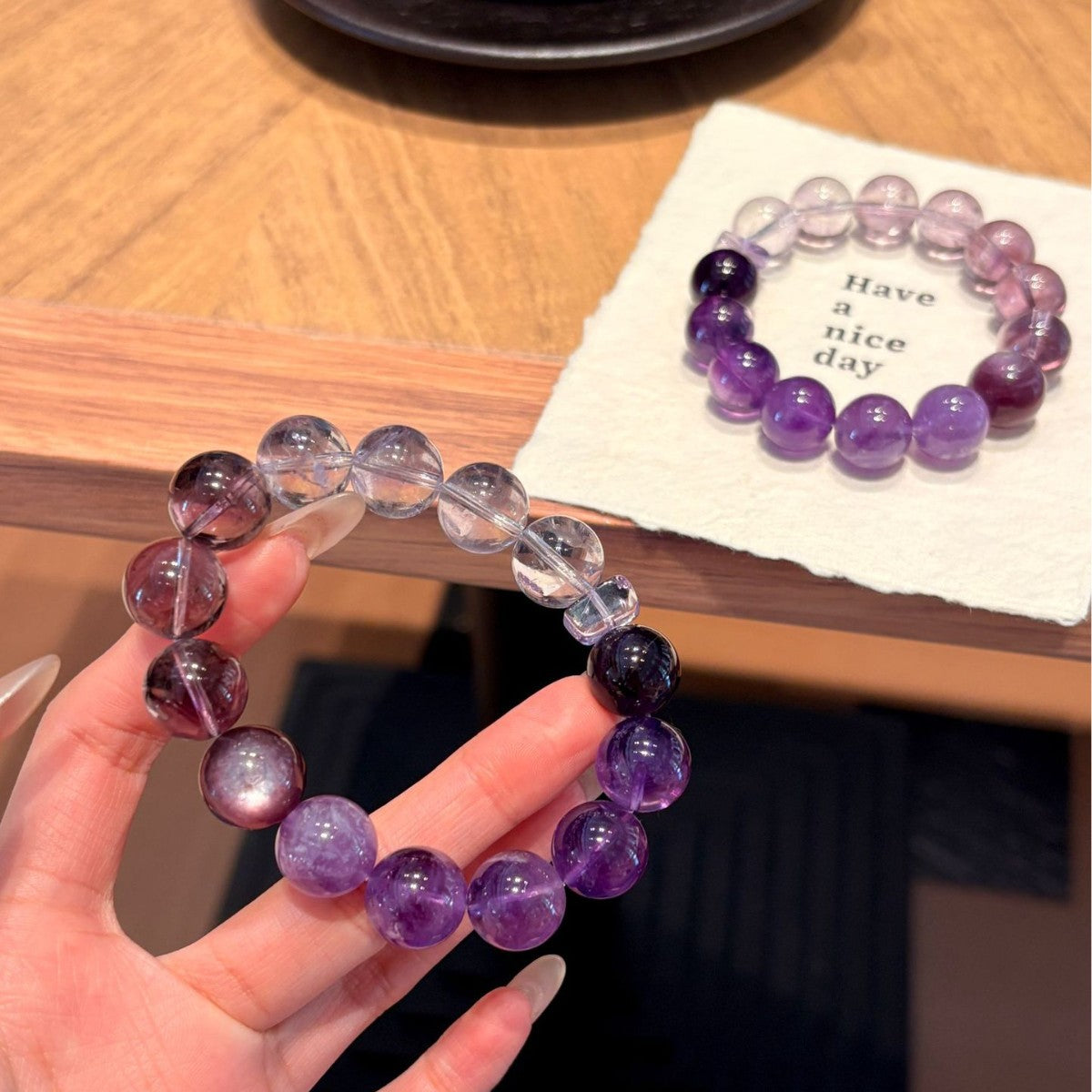 Violet Calm Spiritual Bracelet | Amethyst & Purple Lepidolite Anxiety Relief Healing Crystal Jewelry