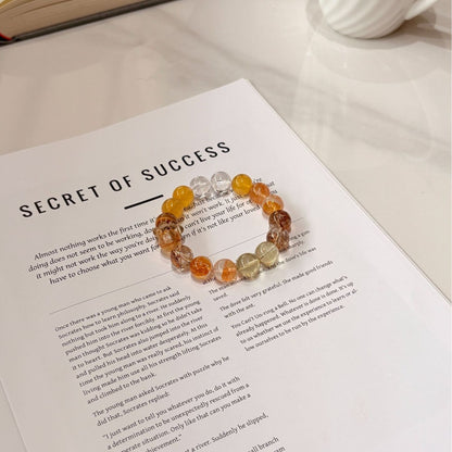 Manifestation & Wealth Crystal Bracelet | Yellow Quartz, Fluorite & Clear Quartz